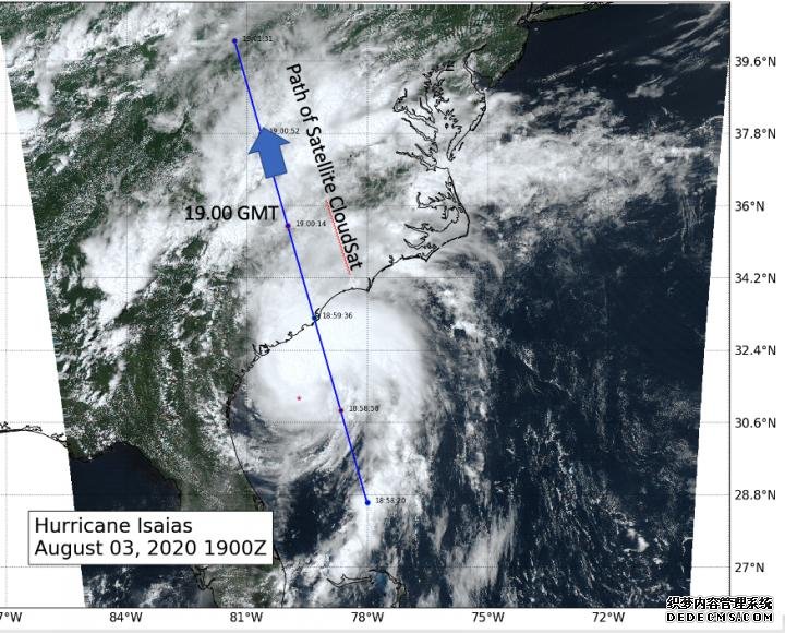 杏耀美国宇航局的云卫星从热带风暴“伊萨亚斯”中截取了一部分