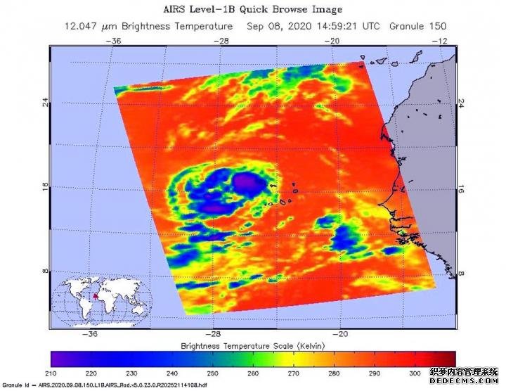 美国宇航局的红杏耀软件外图像显示了热带风暴“雷内”的强度