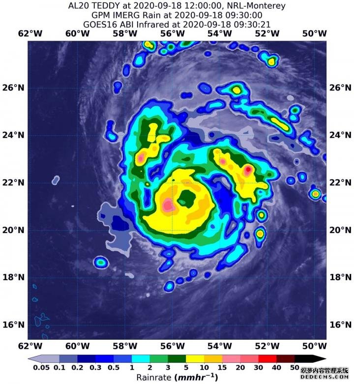 杏耀网址美国宇航局估计强大飓风泰迪的极端降雨量