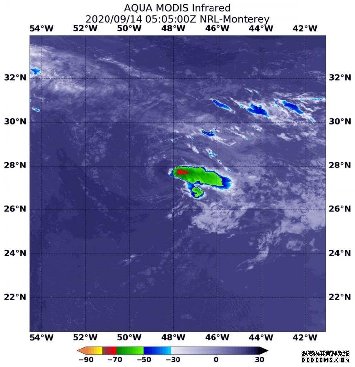 NASA的Aqua卫星发现雷杏耀下载内只是一个受到风切变影响的低气压  美国宇航局/戈达德太空飞行中心